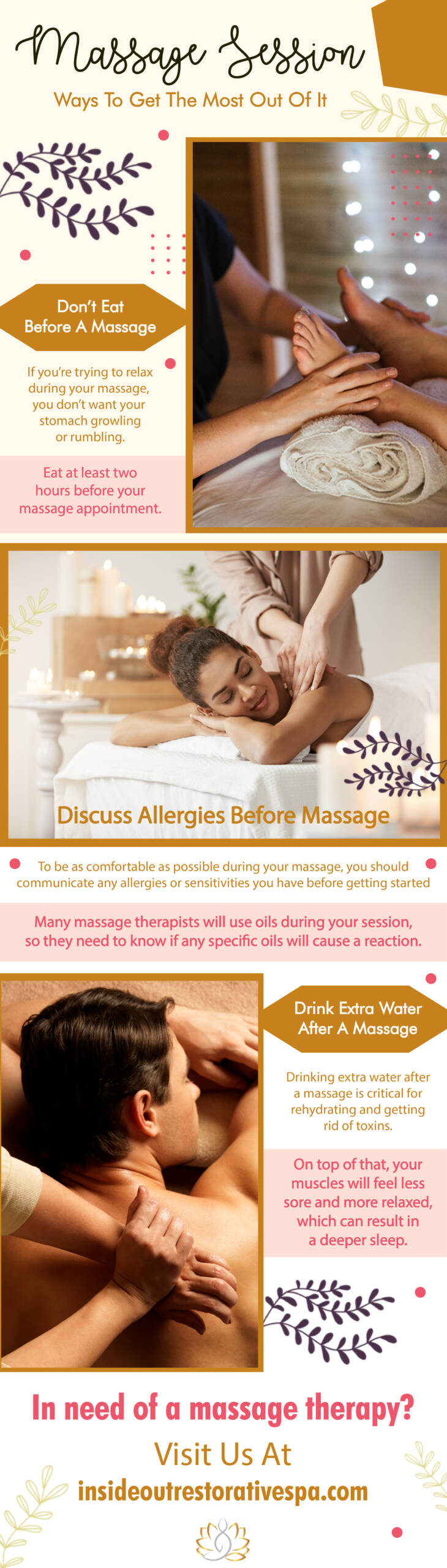 Massage Session - Ways to get the most of it (Infograph)