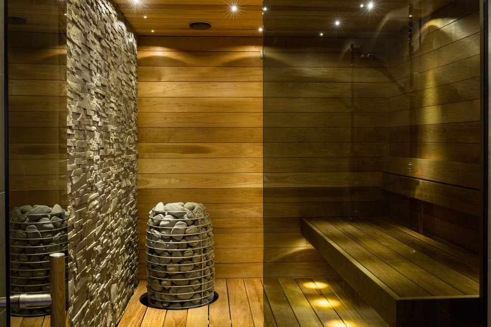 A Sauna With Relaxing Lighting