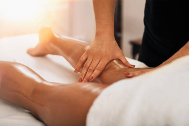 An image of a woman getting lymphatic drainage massage 