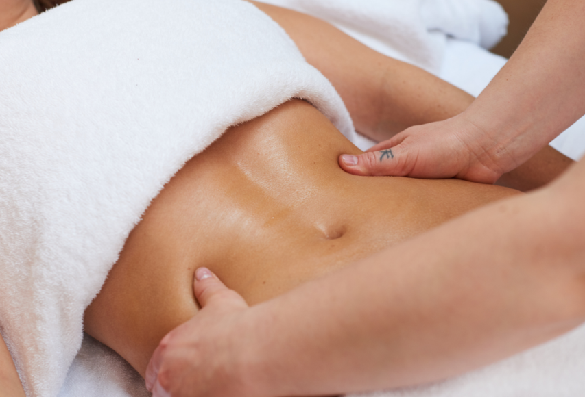 An image of a woman getting lymphatic drainage massage